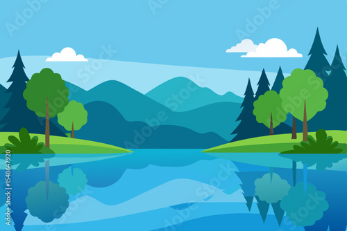 Serene Mountain Lake Landscape Nature's Tranquil Beauty
