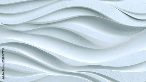 Abstract white textured wavy background resembling flowing waves modern decorative design element