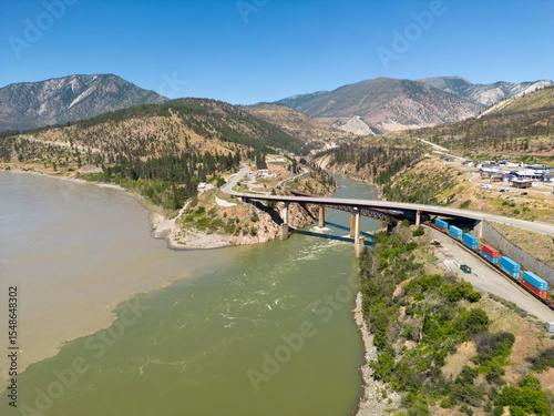 Confluence Fraser Thompson River Lytton British Columbia Landscape