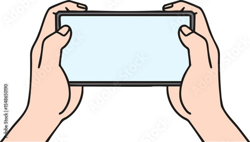 Vector image holding a cell phone