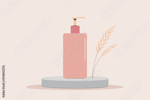 Vector illustration of spa and beauty objects with isolated glass and plastic containers of perfume, cosmetics, lotion, and cream