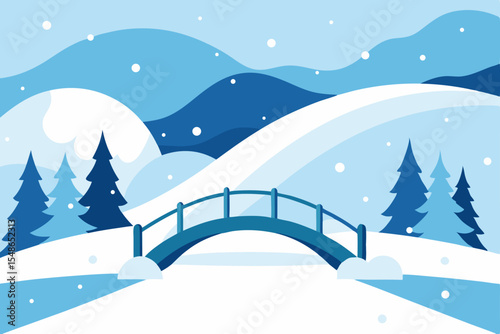 vector illustration of a winter landscape