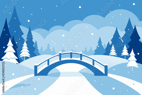 winter landscape with snow
