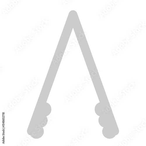 Kitchen utensils flat color icon. Tongs