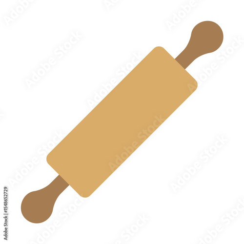 Kitchen utensils flat color icon. Rolling pin