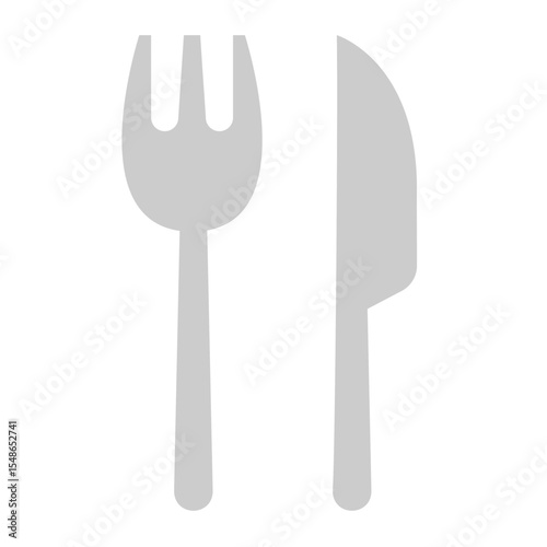 Kitchen utensils flat color icon. Knife and fork