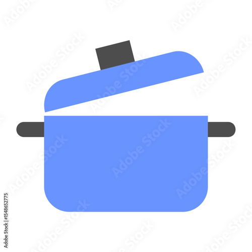 Kitchen utensils flat color icon. Pot