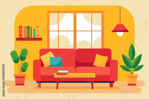 Cozy Living Room Interior Design  A Vibrant and Relaxing Space