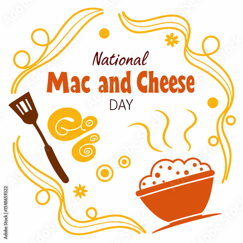 NATIONAL MAC AND CHEESE DAY vector illustration