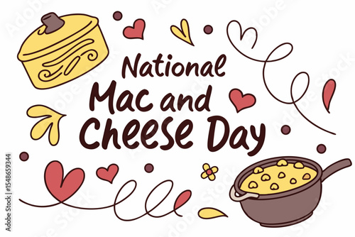 NATIONAL MAC AND CHEESE DAY vector illustration