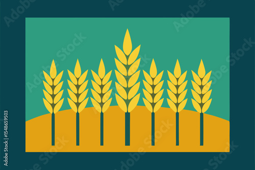 Golden Wheat Stalks A Harvest Illustration