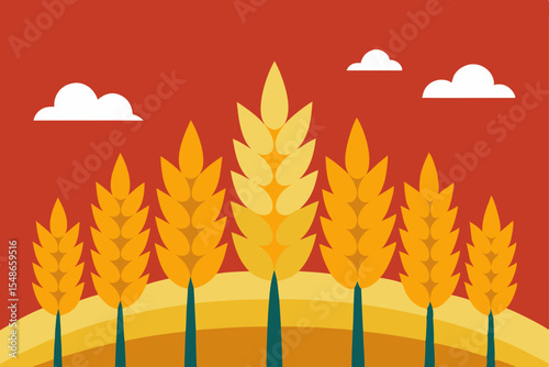 Golden Wheat Field A Harvest Illustration of Nature's Bounty