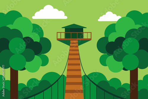 Elevated Treetop House A Stunning Canopy Adventure Illustration