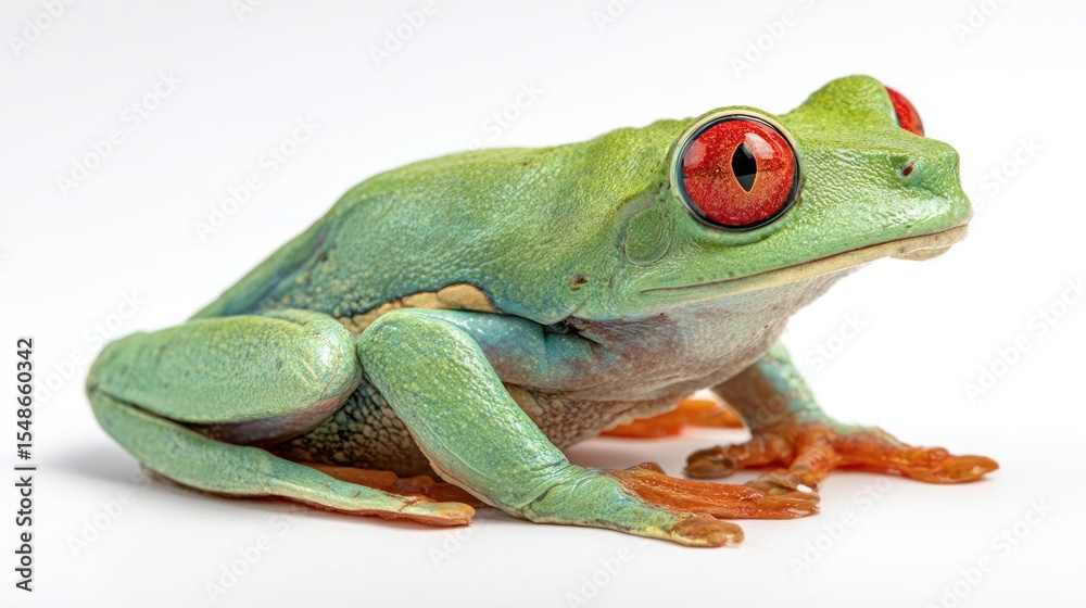 Obraz premium Close-up of a vibrant red-eyed tree frog