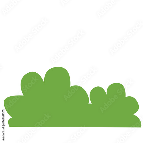 A simple illustration of green bushes, representing plant life, outdoor gardens, and natural landscaping in outdoor environments.