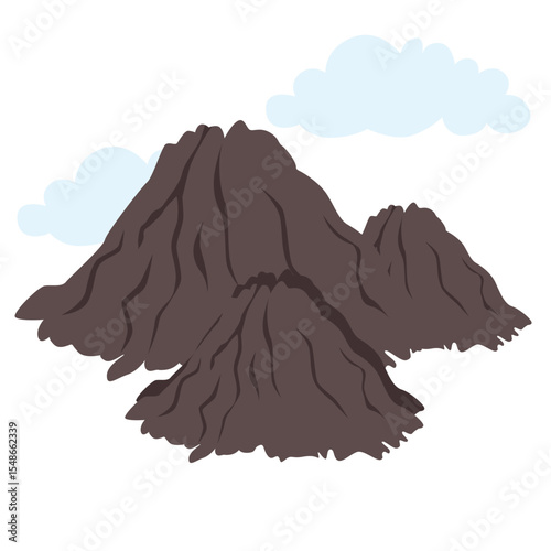  A stylized mountain peak, representing rugged terrain, outdoor adventure, and natural landscapes, perfect for outdoor and nature-themed designs.