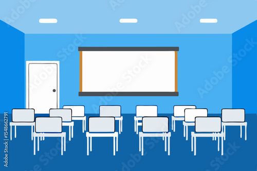 Empty Classroom Ready for Learning and Presentation