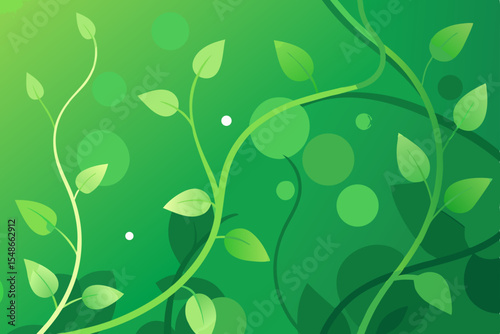 Vibrant Green Vines Nature's Embrace in Lush Foliage Illustration