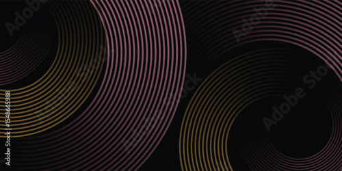 Colorful lines techno abstract background overlap layer on dark space with circles effect decoration. Modern graphic design element stripes style concept vector eps10