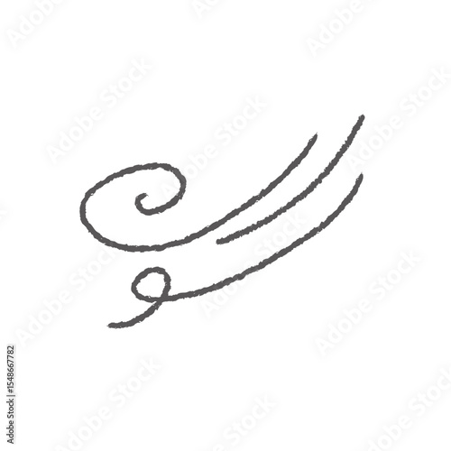 ゆるい手描きお天気イラスト　風