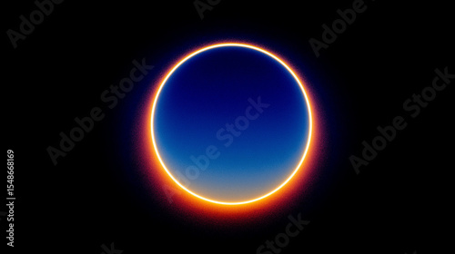 Representing aura and mindfulness, the circle’s grainy gradient in blue and orange creates a serene spiritual atmosphere.