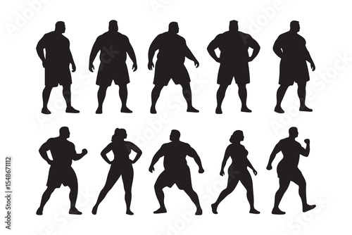 Collection of male and female body silhouettes