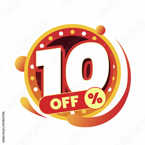 Colorful and dynamic discount graphic with bold typography and circular badge in red and yellow. Perfect for flash sale banners, ecommerce ads, special offers, and promo visuals.