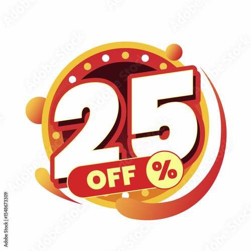 Colorful and dynamic discount graphic with bold typography and circular badge in red and yellow. Perfect for flash sale banners, ecommerce ads, special offers, and promo visuals.