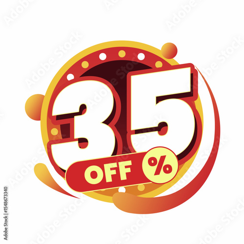Colorful and dynamic discount graphic with bold typography and circular badge in red and yellow. Perfect for flash sale banners, ecommerce ads, special offers, and promo visuals.
