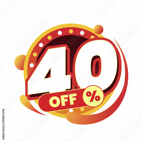 Colorful and dynamic discount graphic with bold typography and circular badge in red and yellow. Perfect for flash sale banners, ecommerce ads, special offers, and promo visuals.