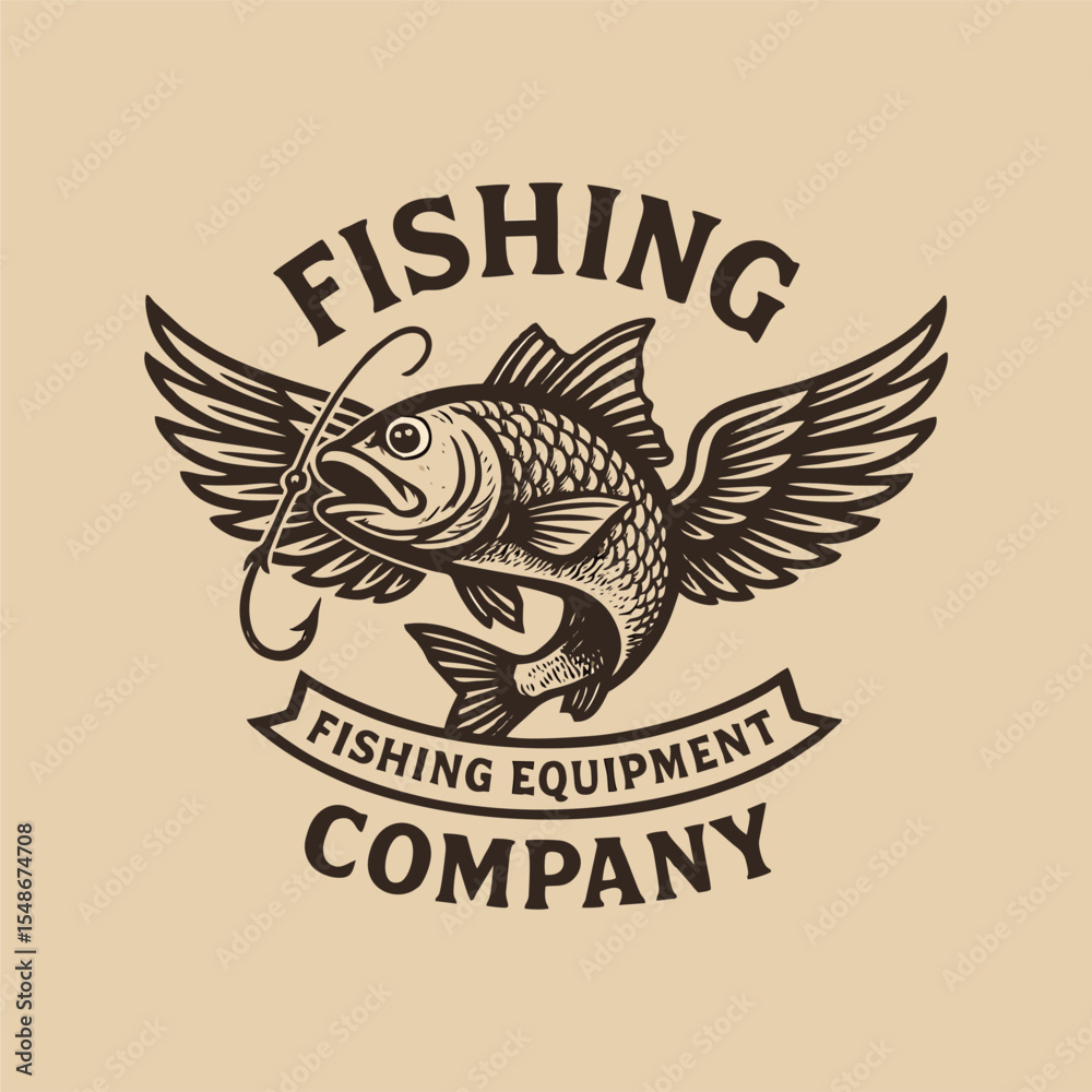 Fish Logo, For Fishing Equipment Company. Editable and ready to use