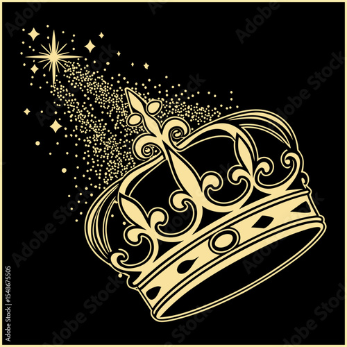 Golden crown classic decorative icon