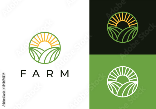 This is a farm logo, a combination of farm and sun with a simple and modern style. This logo is suitable for farms, plantations and the like.