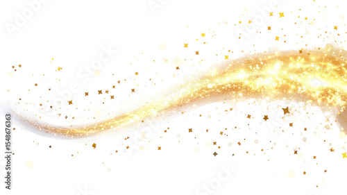  Glowing magic wand trail swirl on transparent background