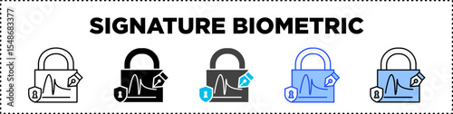 Signature Biometric Icon Pack Line And Glyph