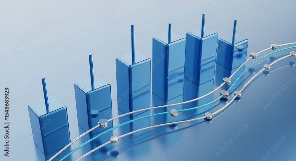 Fototapeta premium Growth Chart Growing Business Financial Trend Line Data
