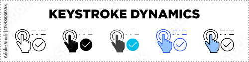 Keystroke Dynamics Icon Pack Line And Glyph