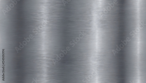 Polished Metallic Surface with Horizontal Brushed Texture and Reflections.