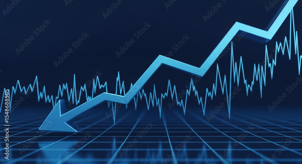 Naklejka premium Arrow Decline Economic Recession Crisis Downturn Stock Market Failure