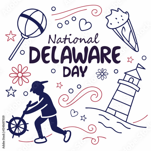 NATIONAL DELAWARE DAY vector illustration