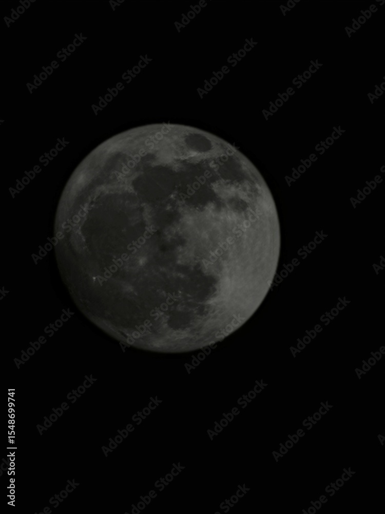 Fototapeta premium Bright Full Moon in a Clear Night Sky