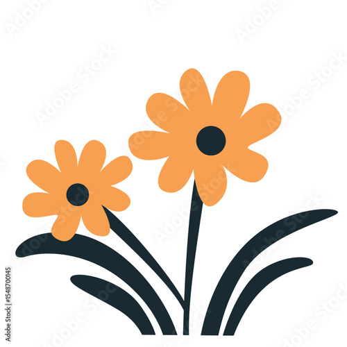 Bright orange flowers blooming, symbolizing freshness and natural beauty, perfect for spring, floral, and nature-themed designs.