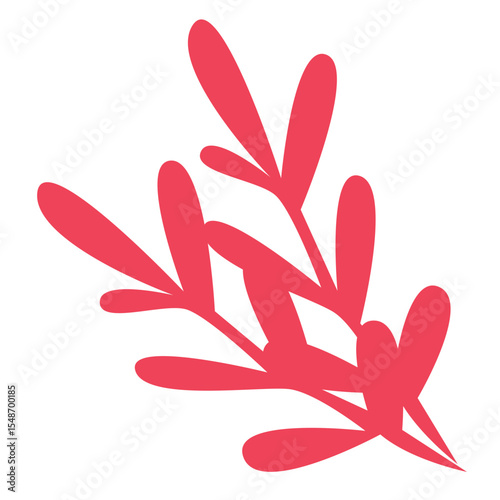 Bright red leaves symbolizing nature's vibrancy and the beauty of plant life, perfect for decorative and botanical-themed designs.