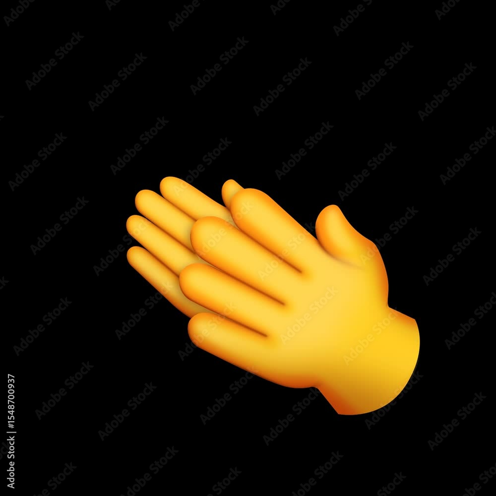 Emoji Clapping Hands Transparent Background Loop Animation
