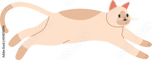 Lovely lazy cat resting vector illustration