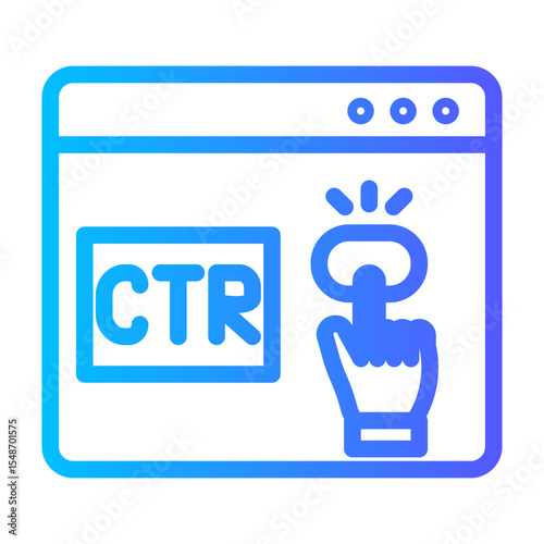 click through rate gradient icon