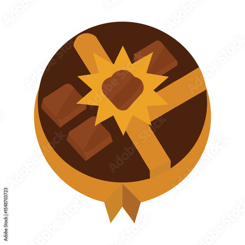 Luxury Chocolate Gift Box  Assorted Chocolate Vector Art on White Background