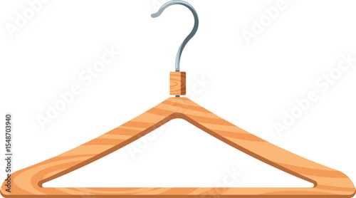 Wooden clothes hanger vector illustration