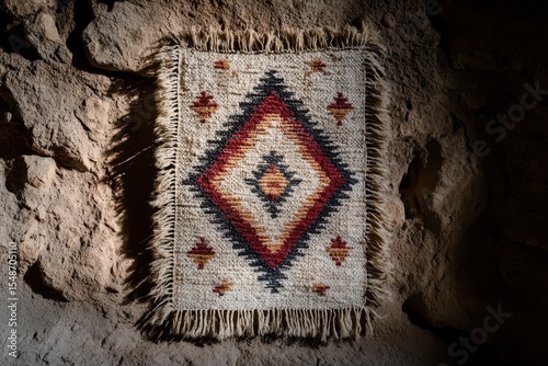 Woven Native American Rug in Natural Light