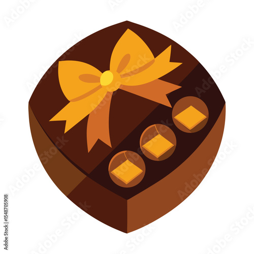Luxurious Chocolate Gift Box with Gold Ribbon Sweet Indulgence